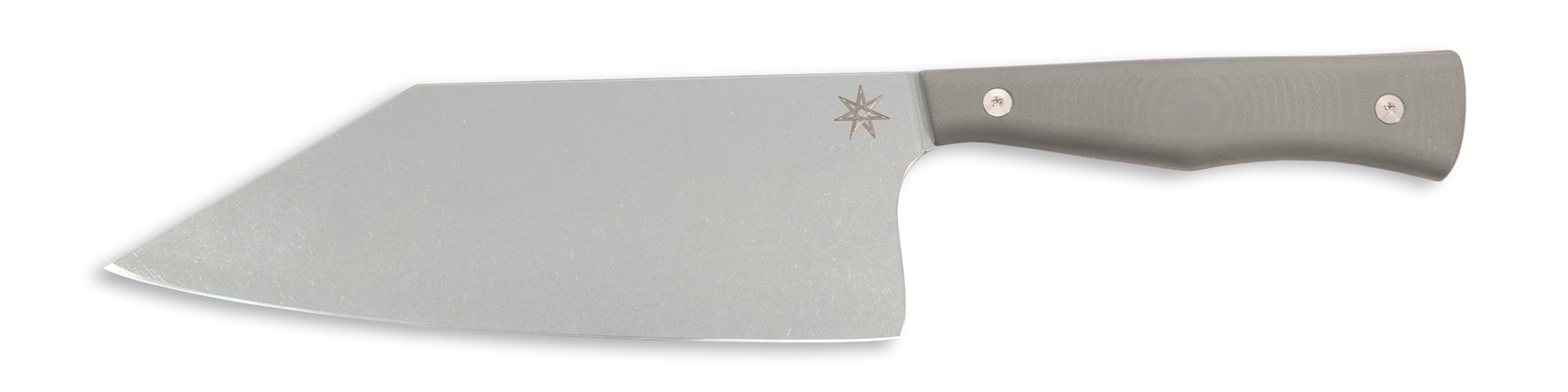 Gray stainless steel kitchen chopper knife
