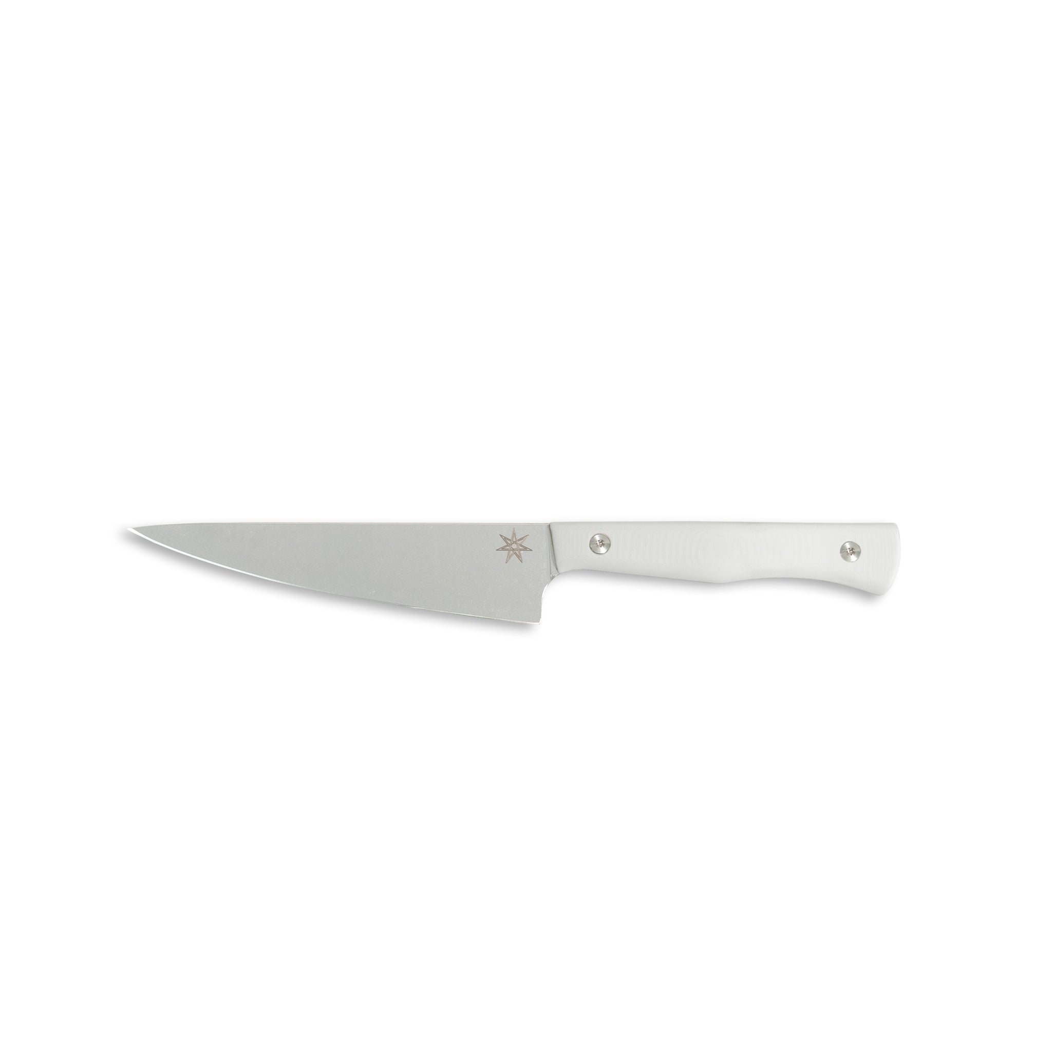 Stainless steel kitchen utility petty knife with white handle