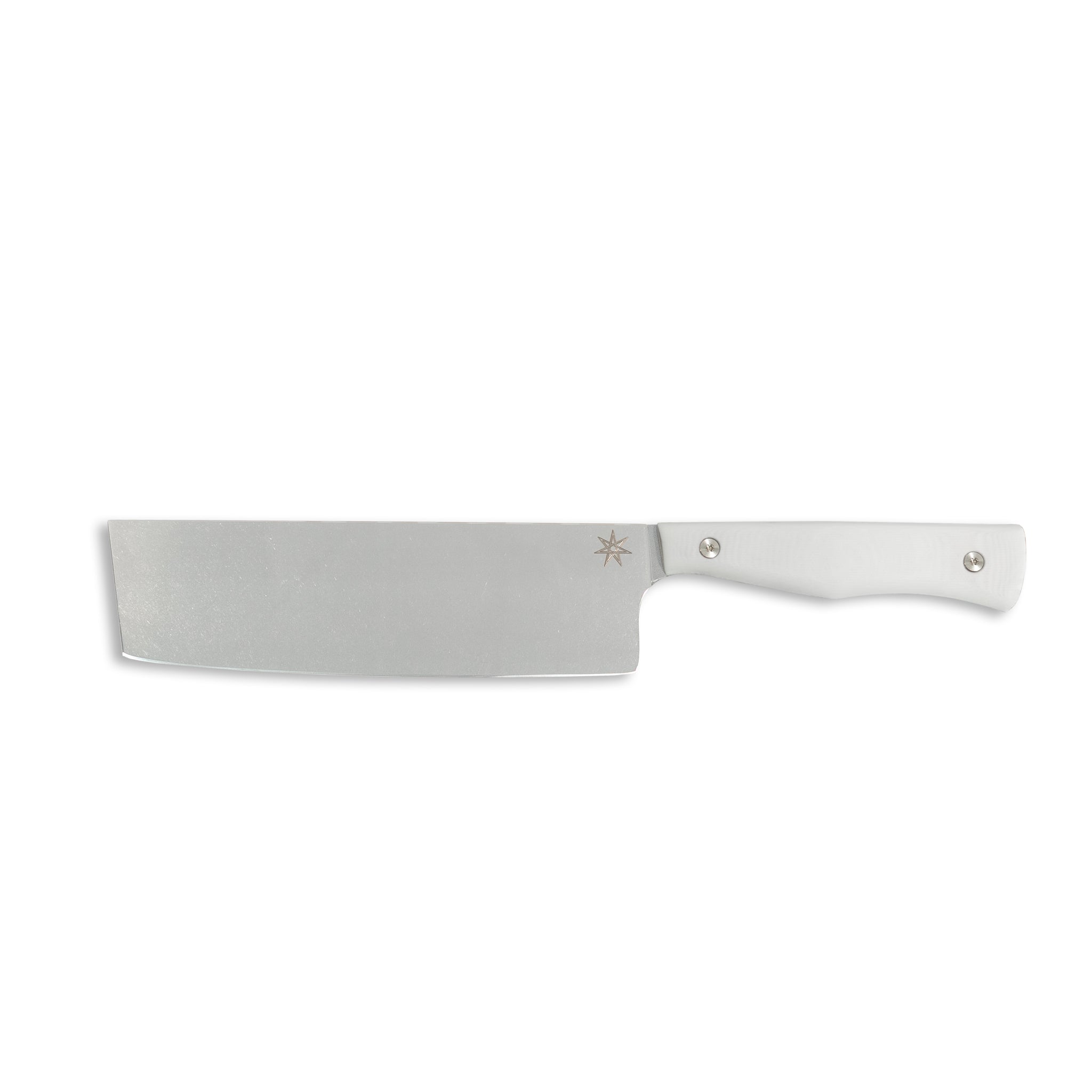 Stainless steel kitchen vegetable nakiri knife with white handle