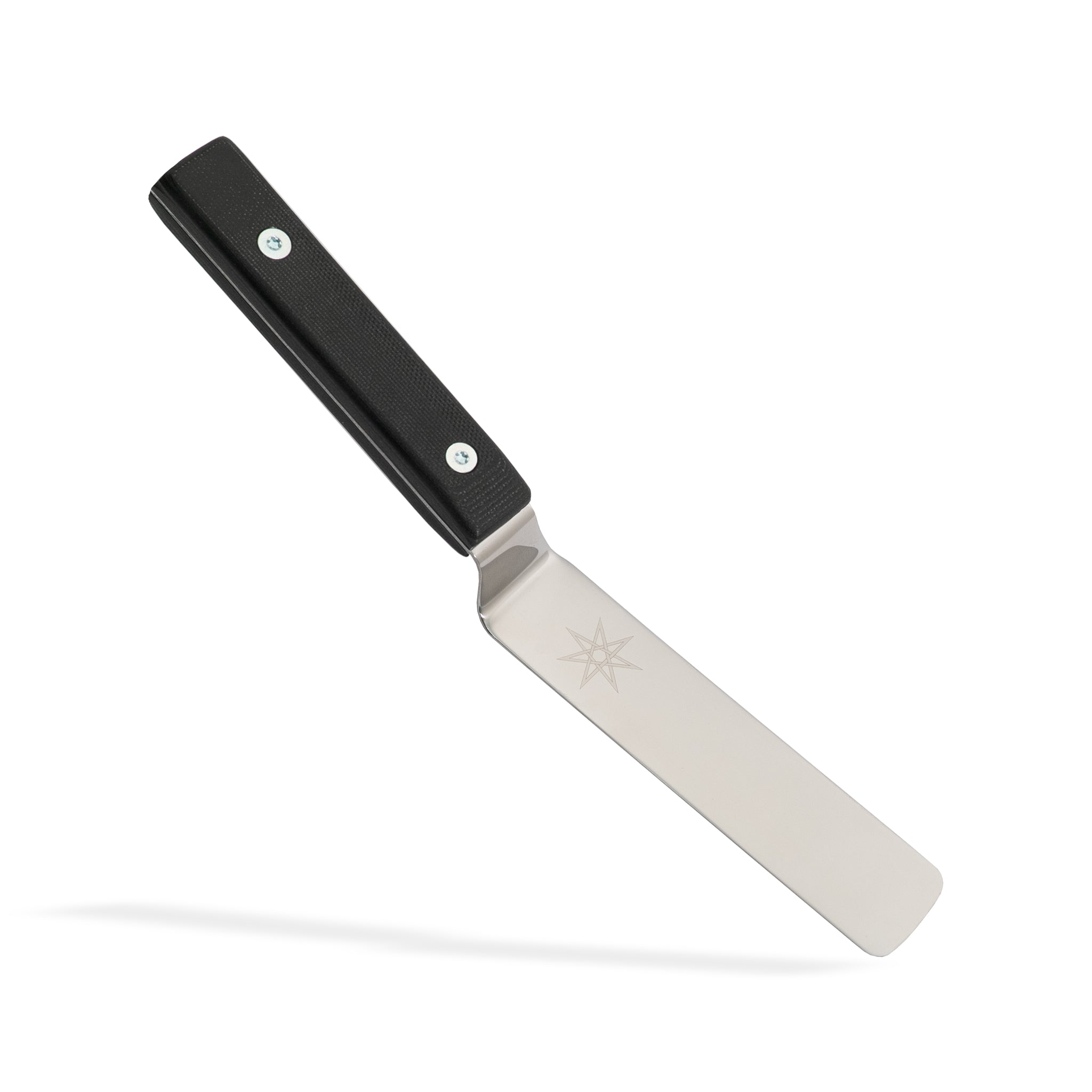 Stainless Steel offset palette knife kitchen spatula with black g10 handle