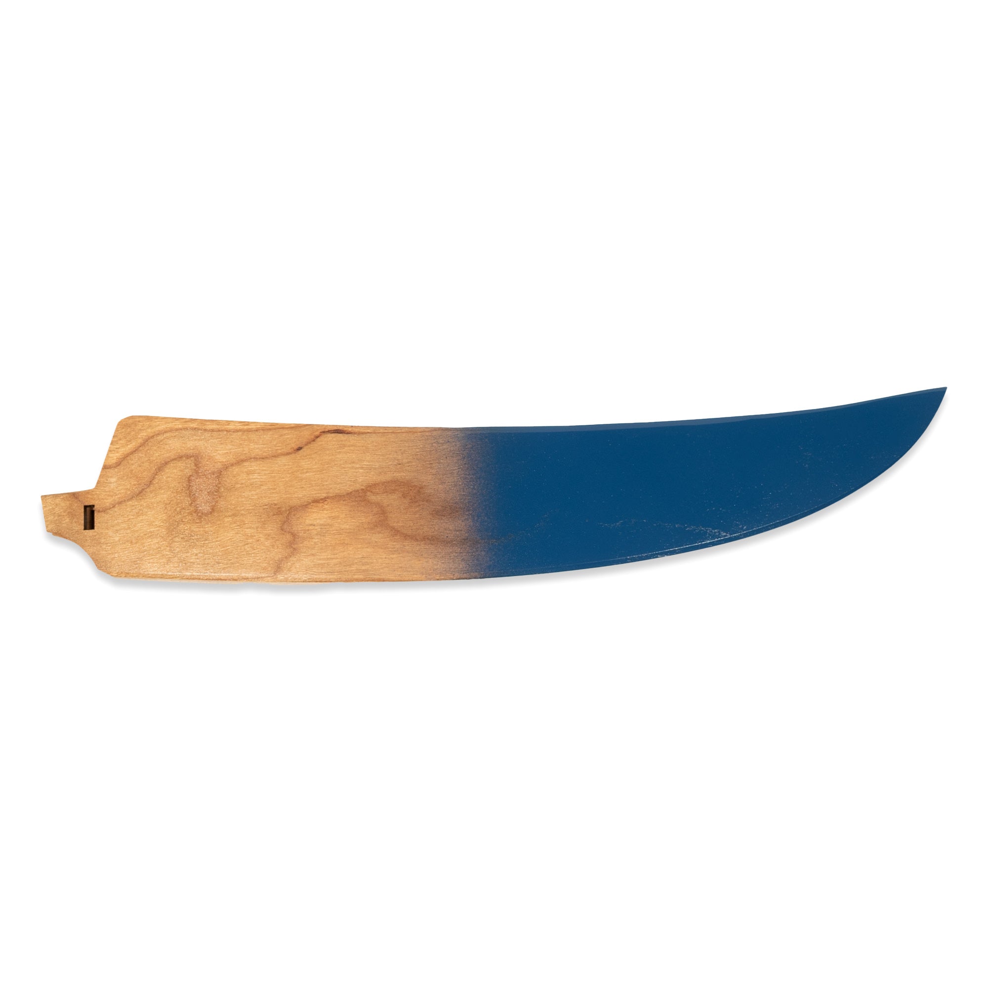 Blue and cherrywood saya knife cover for Town Cutler Tahoe Bliss Scimitar butcher knife