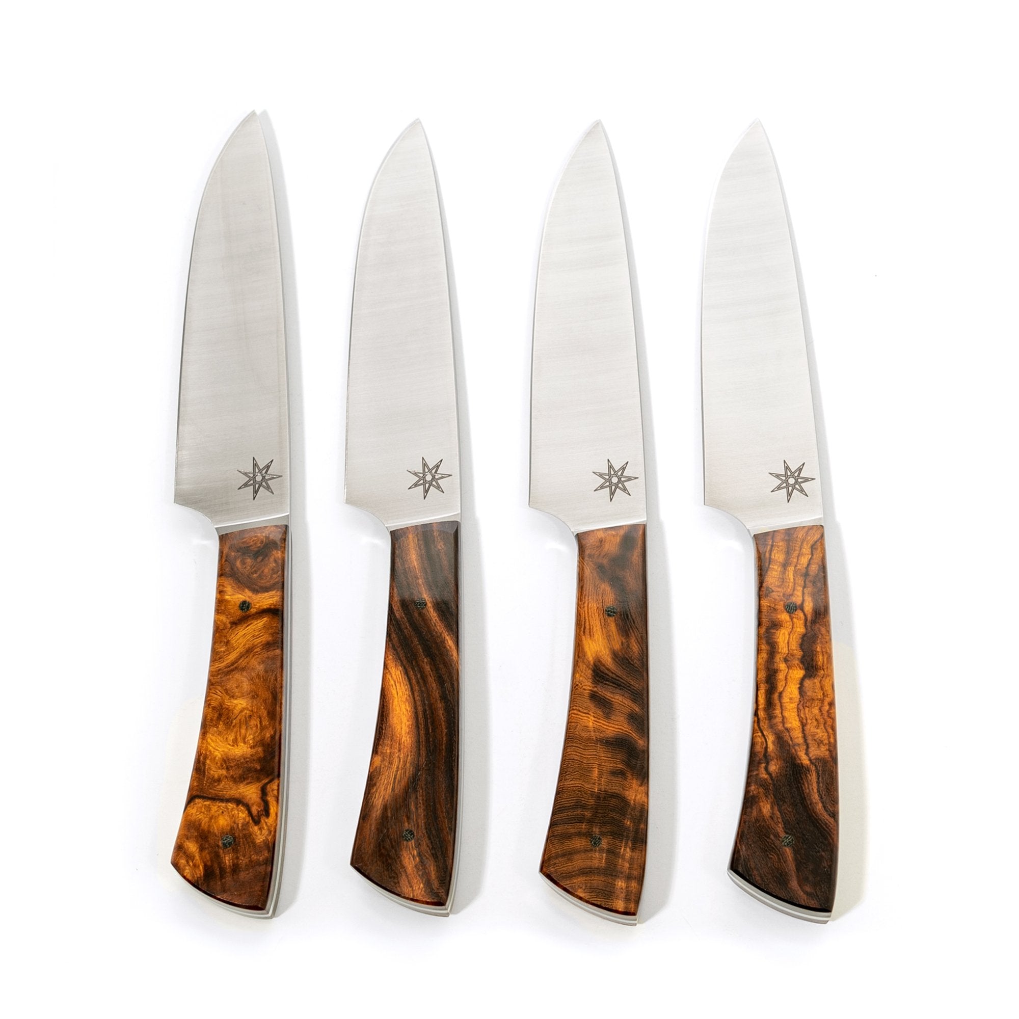 Town Cutler Olneya Steak Knives. Set of four steak knives with Desert Ironwood Handles.