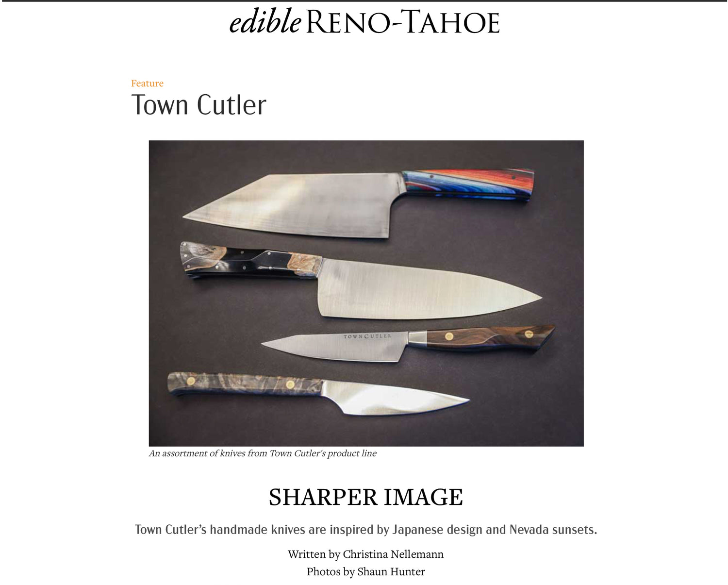 Edible Reno-Tahoe - Sharper Image, Town Cutler interview