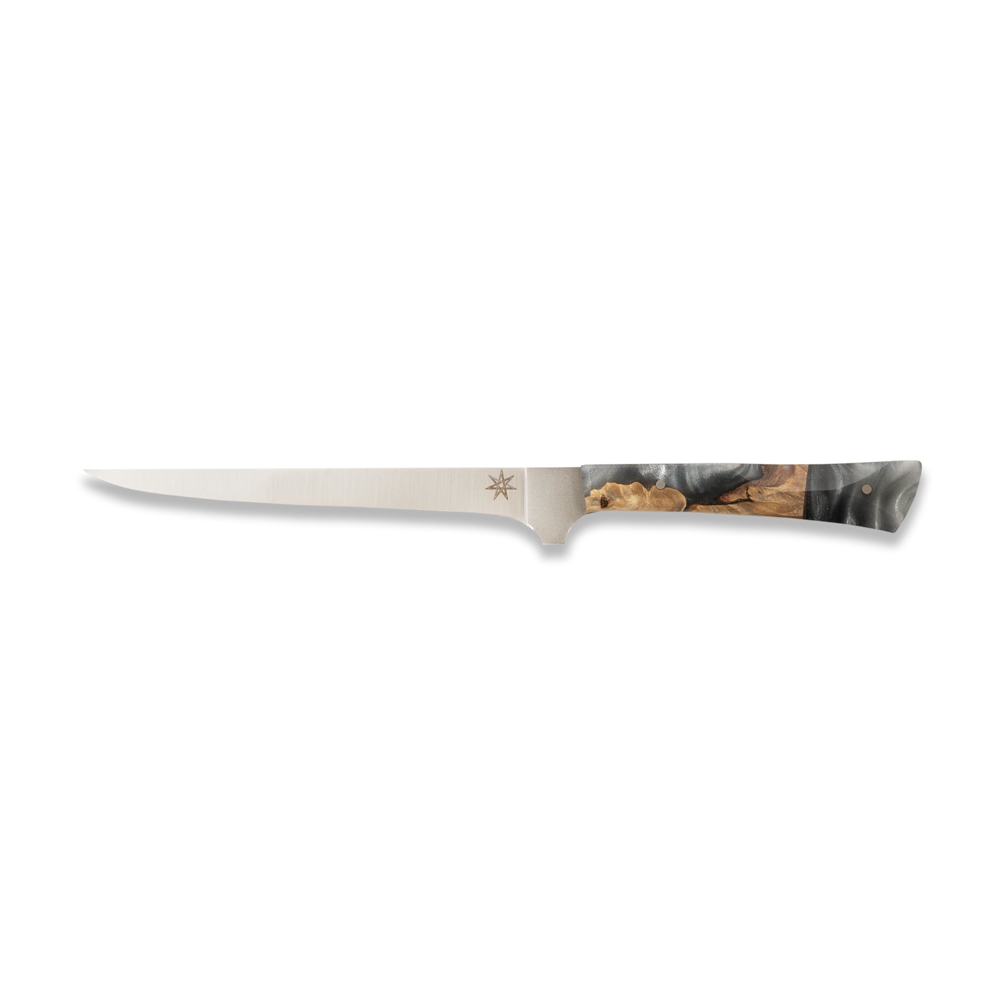 Town Cutler Ag 47 Silver resin and buckeye burl Straight Boning Knife