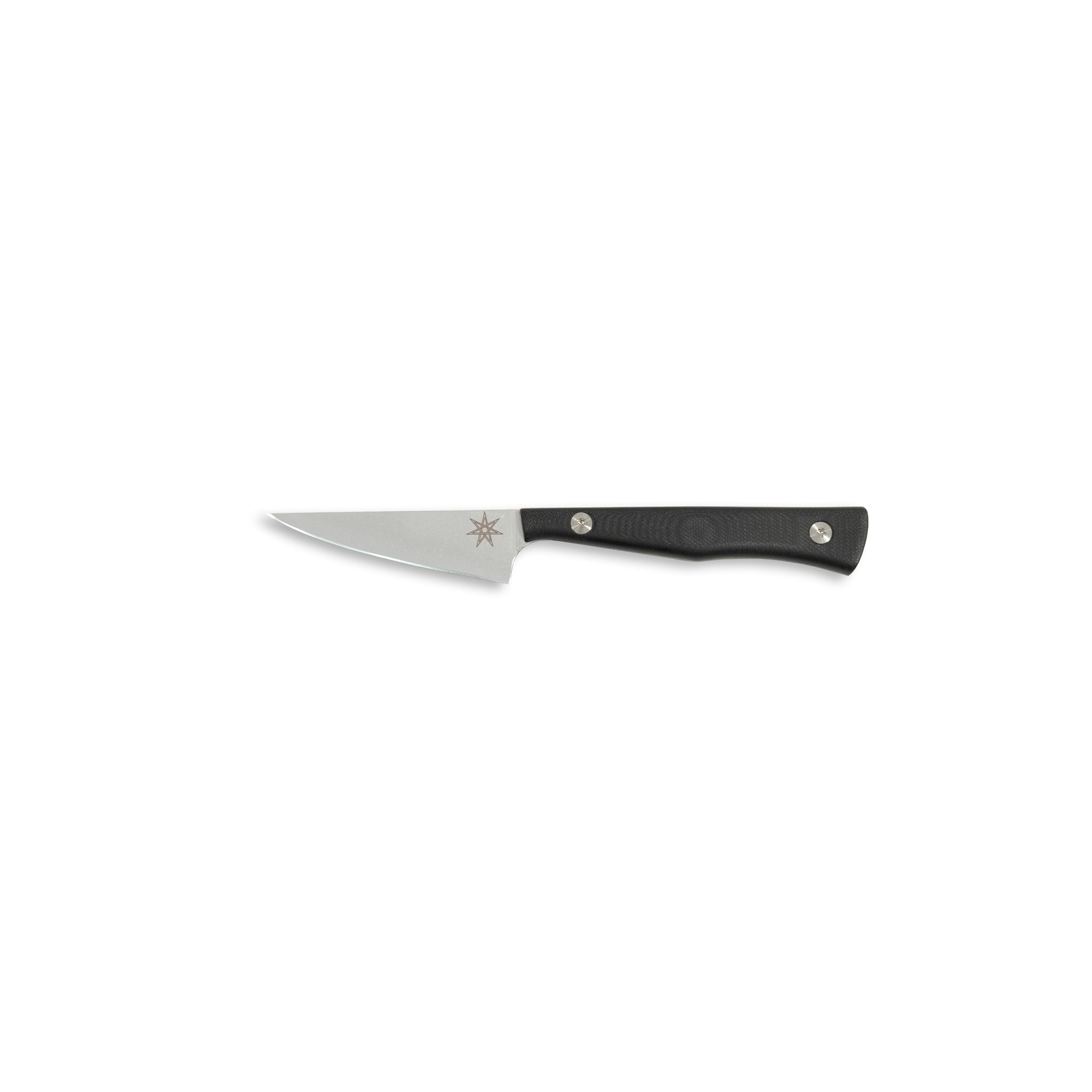 Town Cutler 3" paring knife with stainless steel blade and black G-10 handle, ideal for precision kitchen tasks.