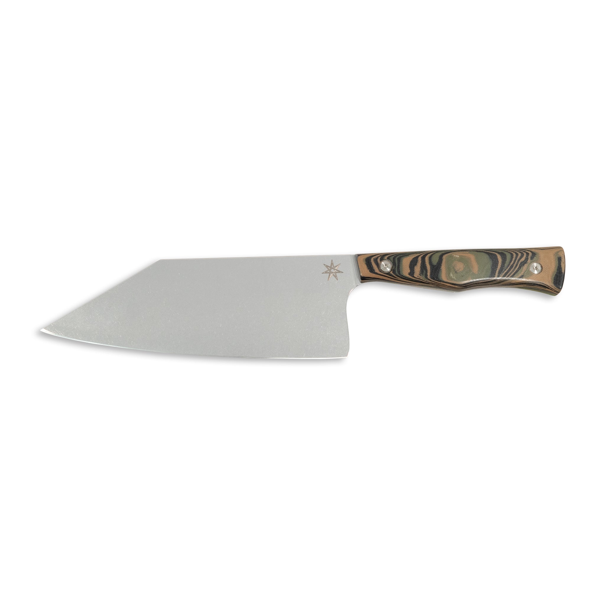 7.5" Chopper - Culinary 2.0 Black, Green, and Tan Burl G-10 Kitchen Knives Town Cutler