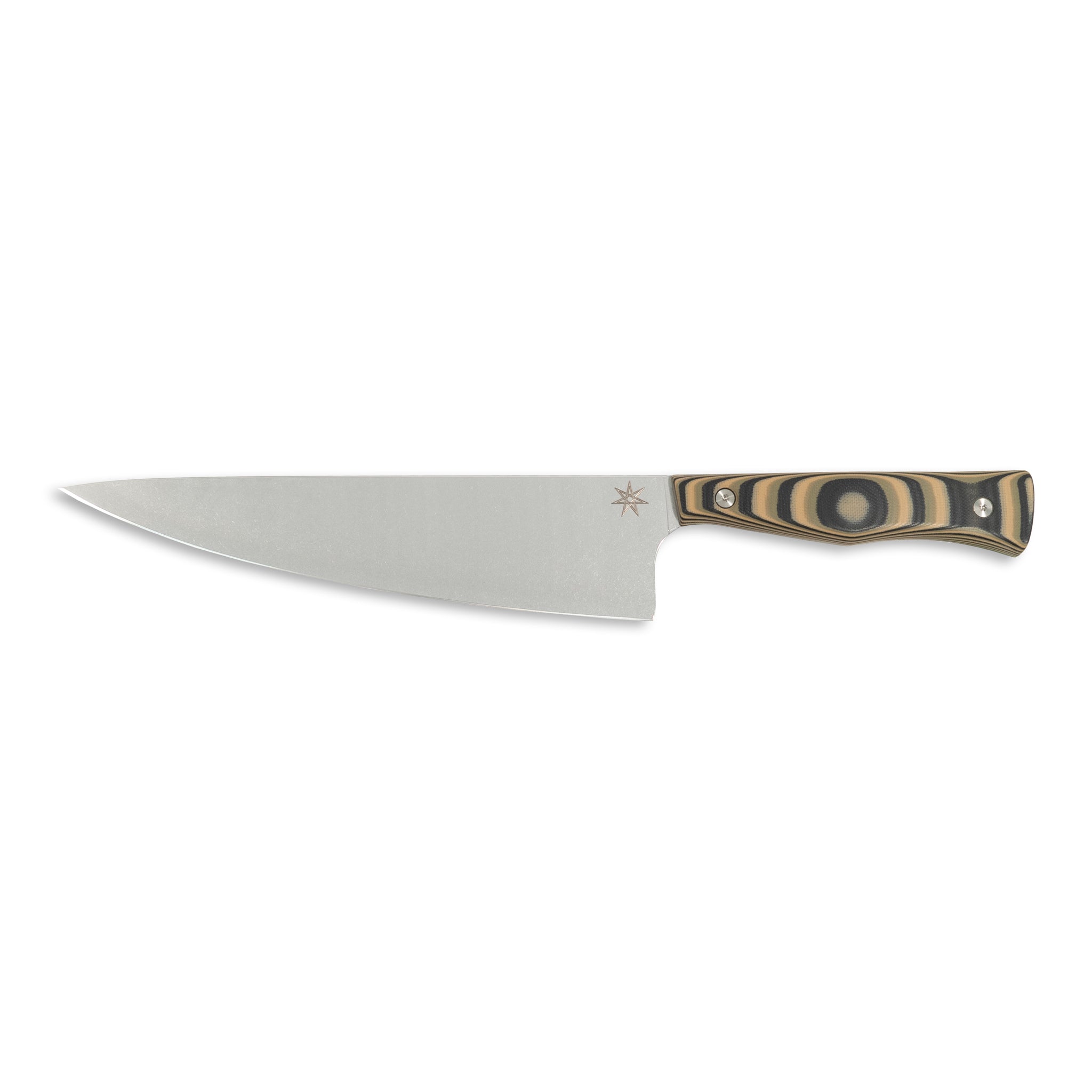 8.5" Chef Knife - Culinary 2.0 Black, Green, and Tan Layered G-10 from Town Cutler