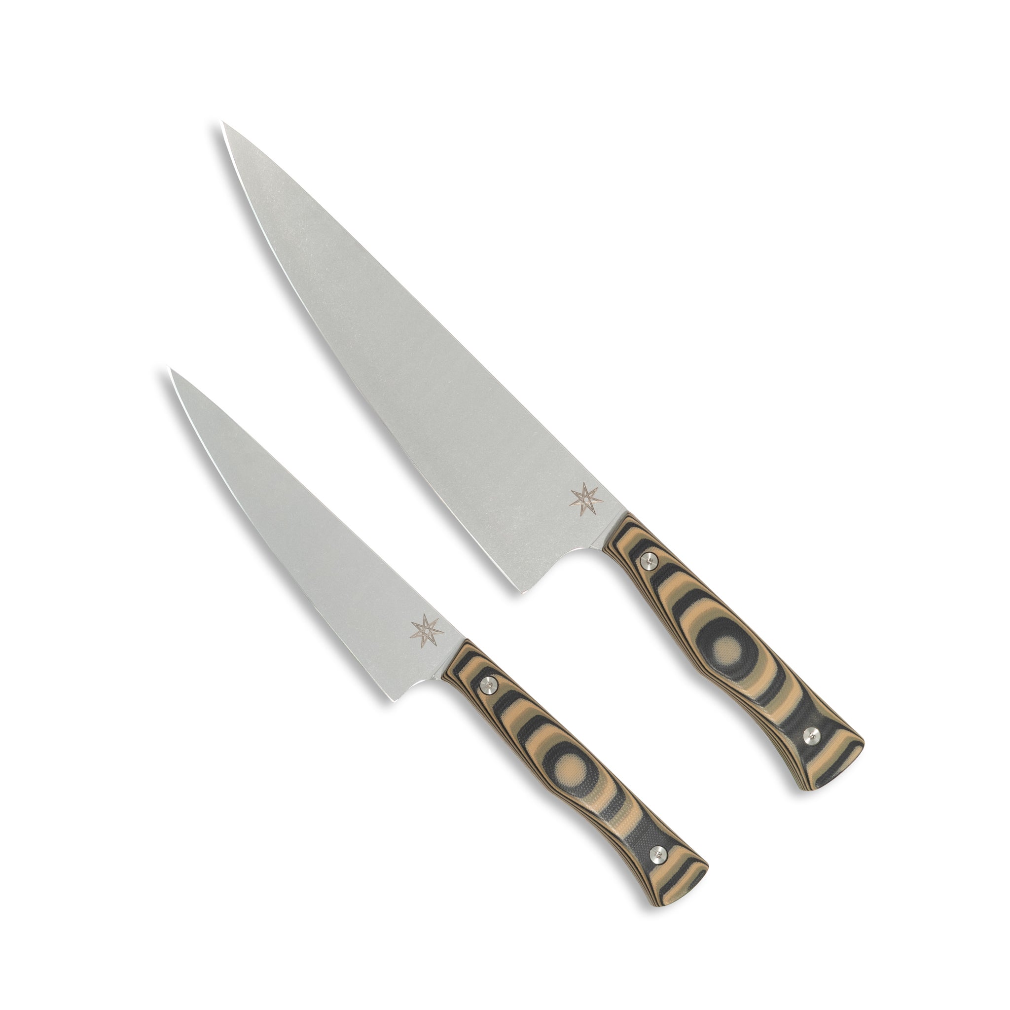 Commis Knife Set - Culinary 2.0 Black, Green, and Tan Layered G-10 Kitchen Knives Town Cutler