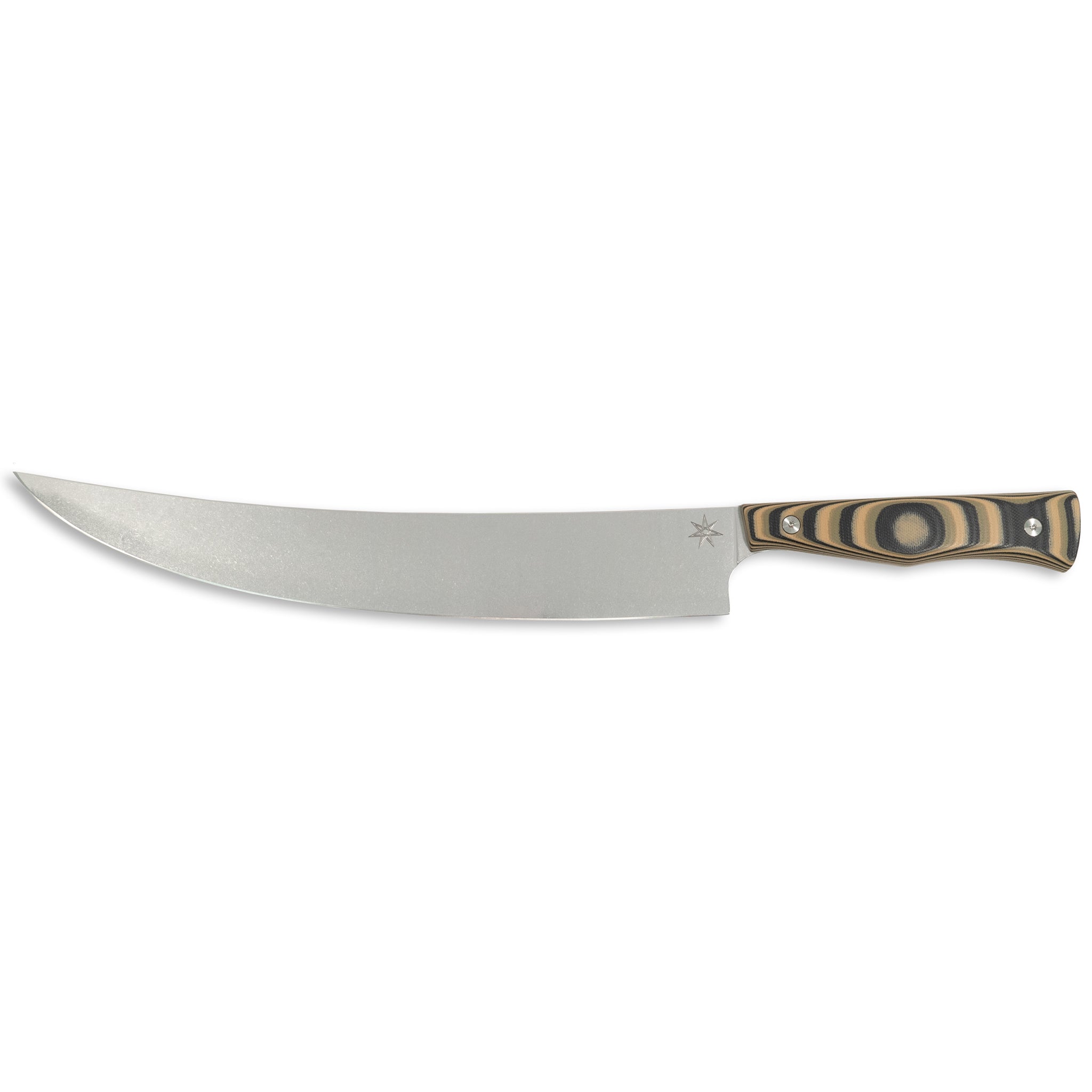 Scimitar Knife - Culinary 2.0 Black, Green, and Tan Layered G-10 Kitchen Knives Town Cutler