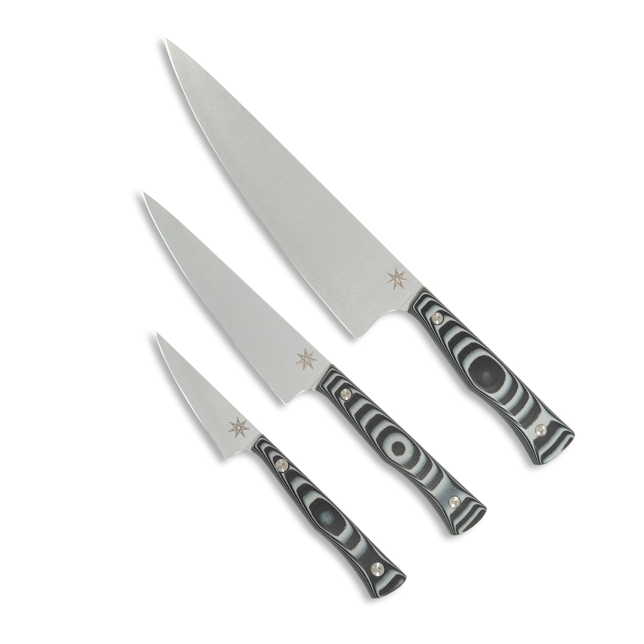 Sous Chef Set - Culinary 2.0 Black and Gray Layered G-10 Kitchen Knives Town Cutler