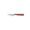 3" Town Cutler paring knife with stainless steel blade and red and black G-10 handle, perfect for precise kitchen tasks.