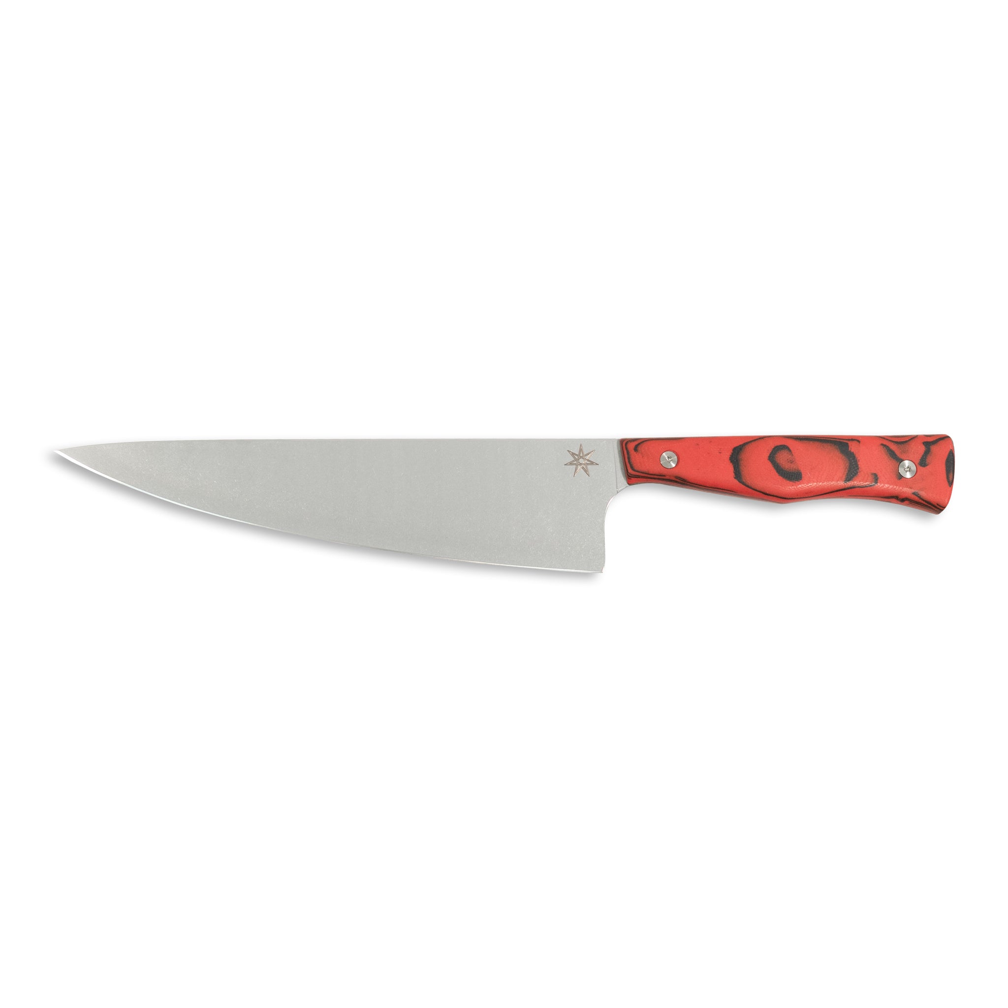 8.5" Chef Knife - Culinary 2.0 Red and Black Burl G-10 from Town Cutler