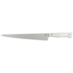 Stainless steel kitchen slicer carving knife with white handle