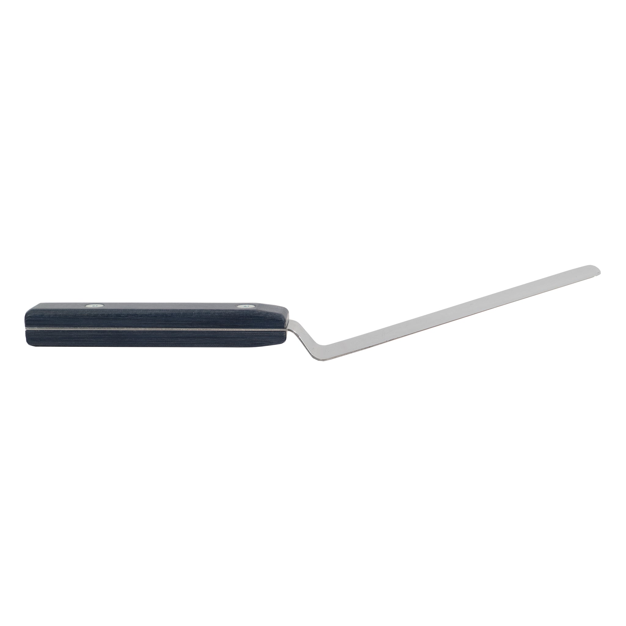 Blue offset palette knife spatula for plating, shaping, spreading, cutting, and serving. Endless uses for this versatile kitchen tool.