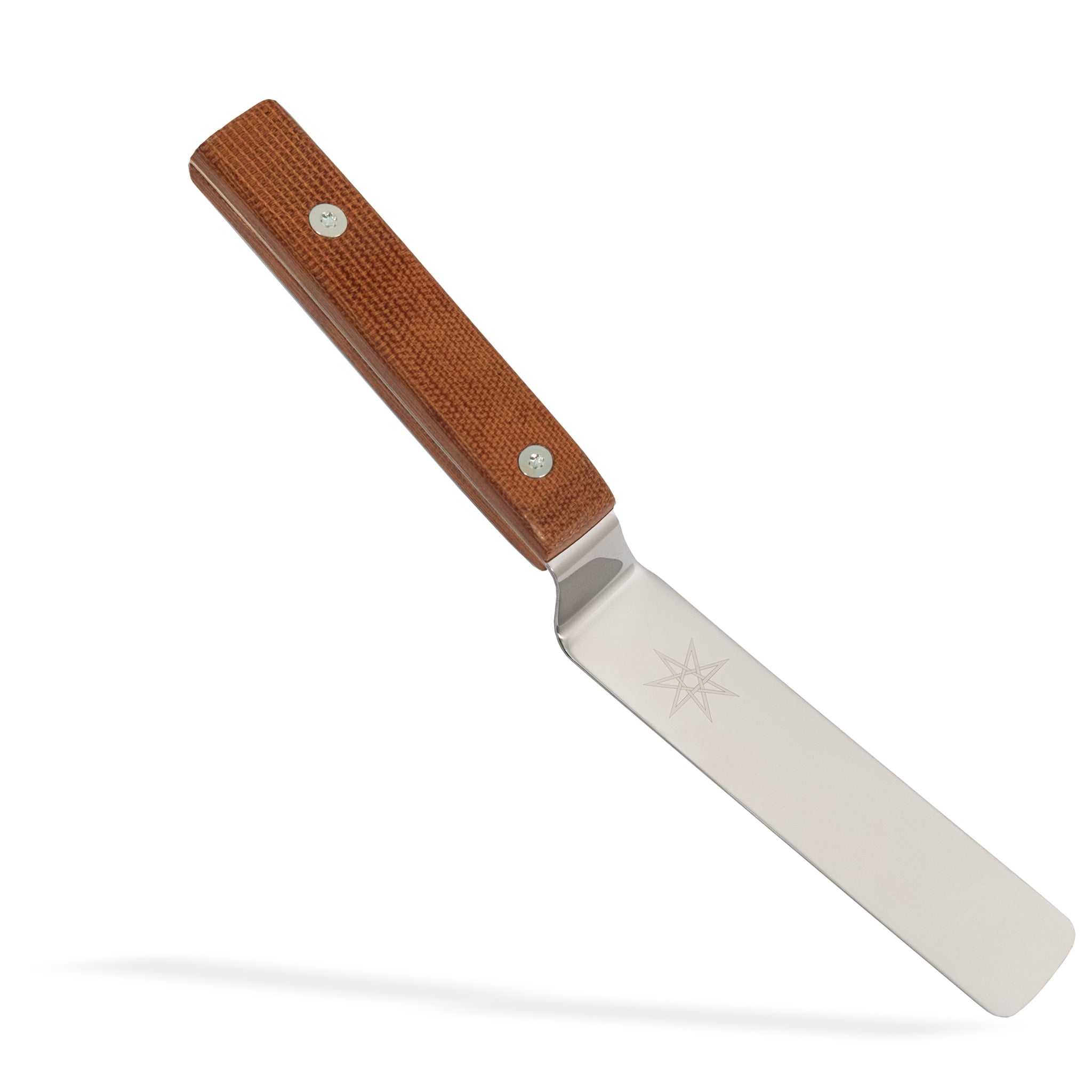 Town Cutler Offset Palette Knife kitchen spatula with Natural Canvas Micarta Handle