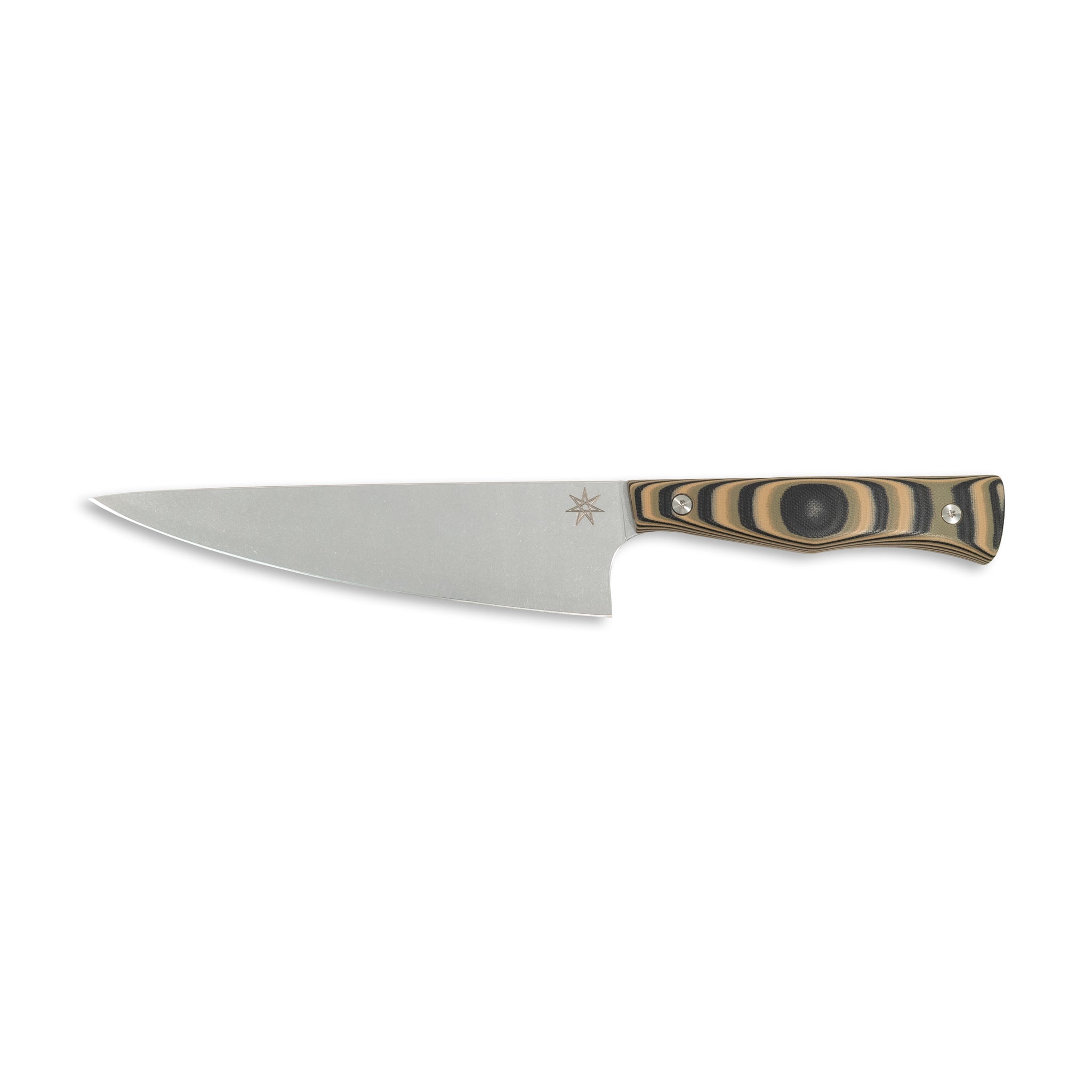 7" Chef Knife - Culinary 2.0 Black, Green, and Tan Layered G-10 Kitchen Knives Town Cutler