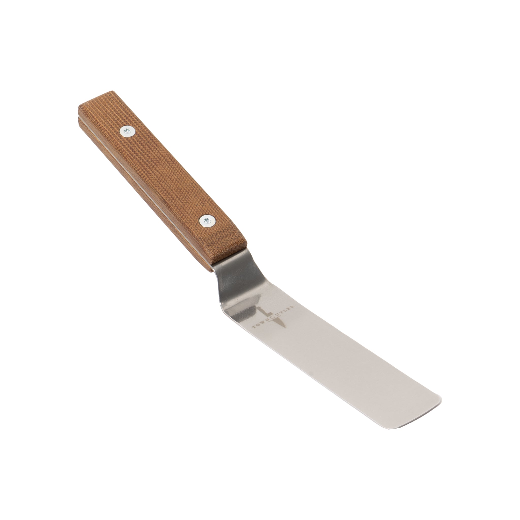 Town Cutler Offset Palette Knife with Natural Canvas Micarta Handle