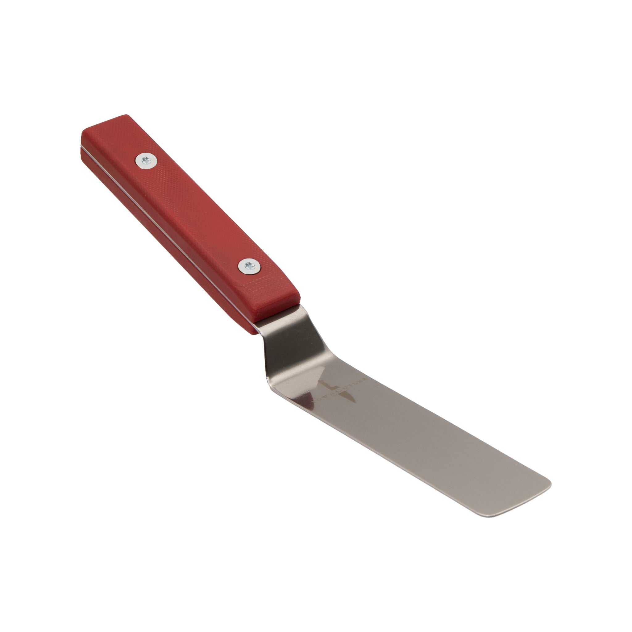 Stainless Steel offset palette knife kitchen spatula with red G10 handle