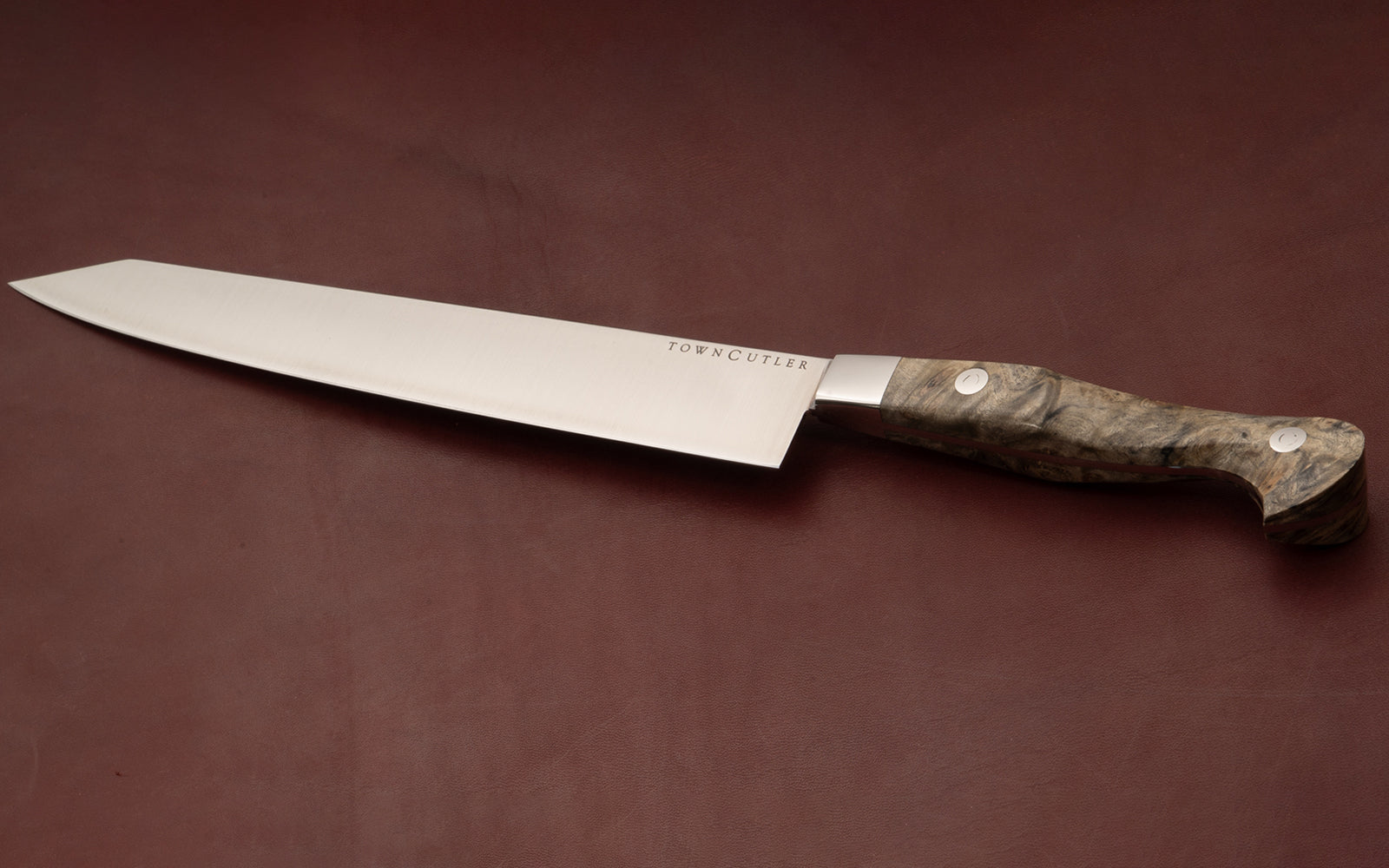 Town Cutler Classic Slicer Carving Knife with Buckeye Burl handle.