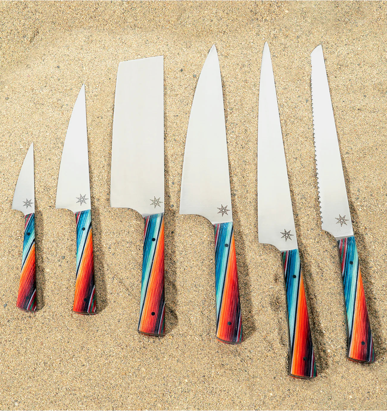 Town Cutler Baja Essentials Knife Set. Set of six handmade kitchen knives.