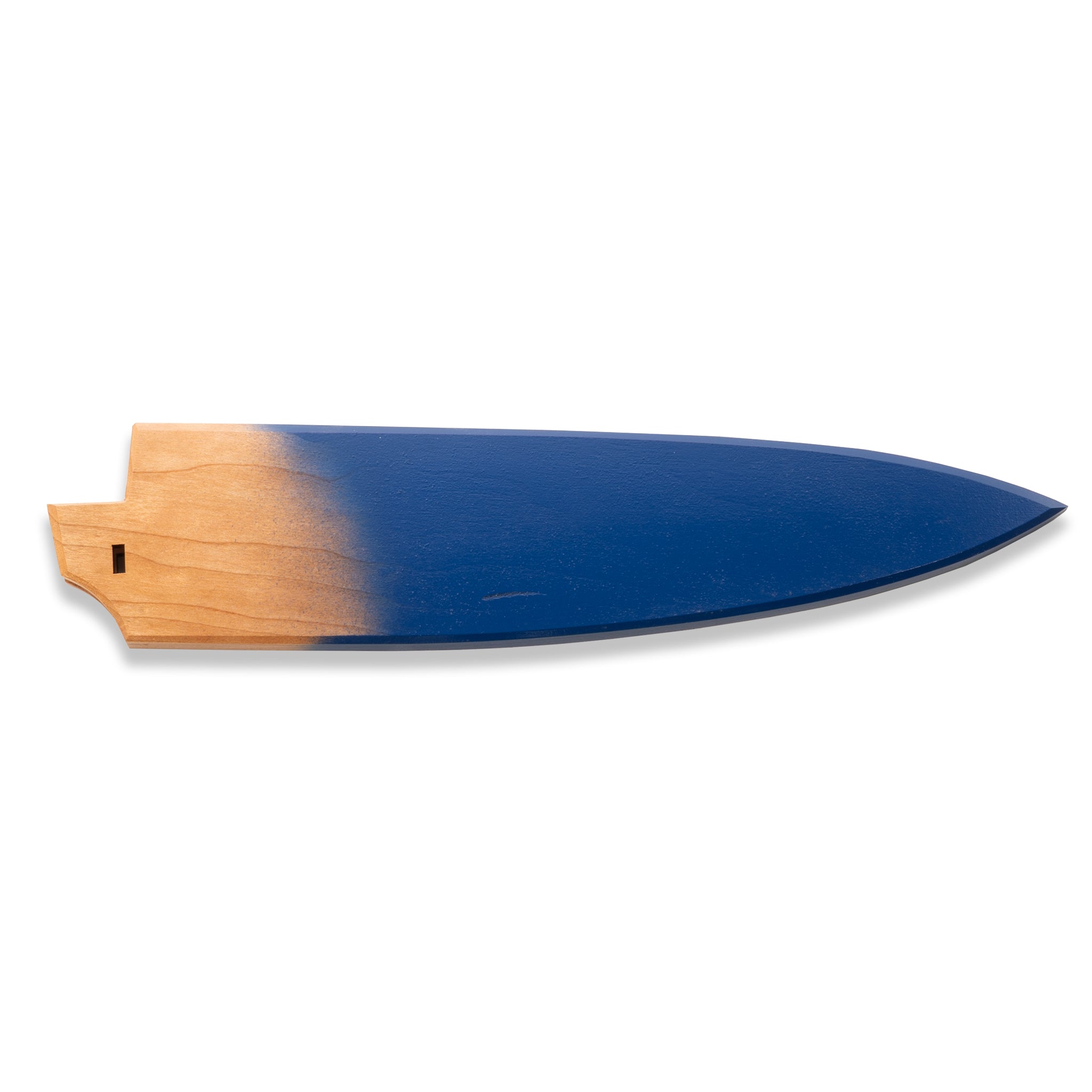 Cherry wood and blue saya knife cover for Town Cutler Tahoe Bliss 10" Chef Knife.