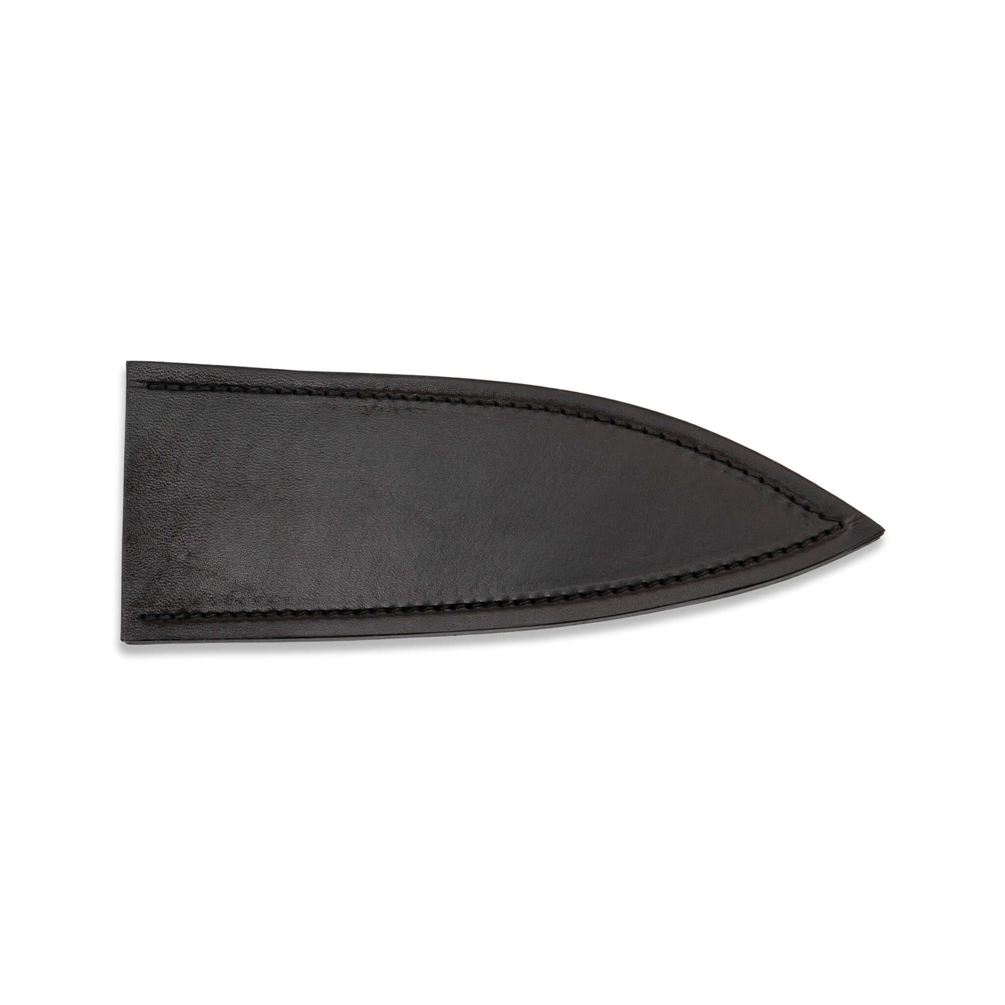 Town Cutler black leather scabbard knife blade cover for 7" chef knife.