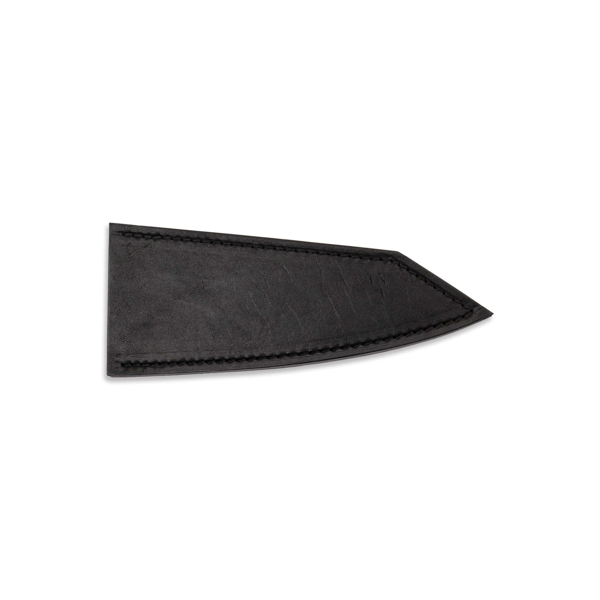 Town Cutler black leather scabbard knife blade cover for honesuki knife.