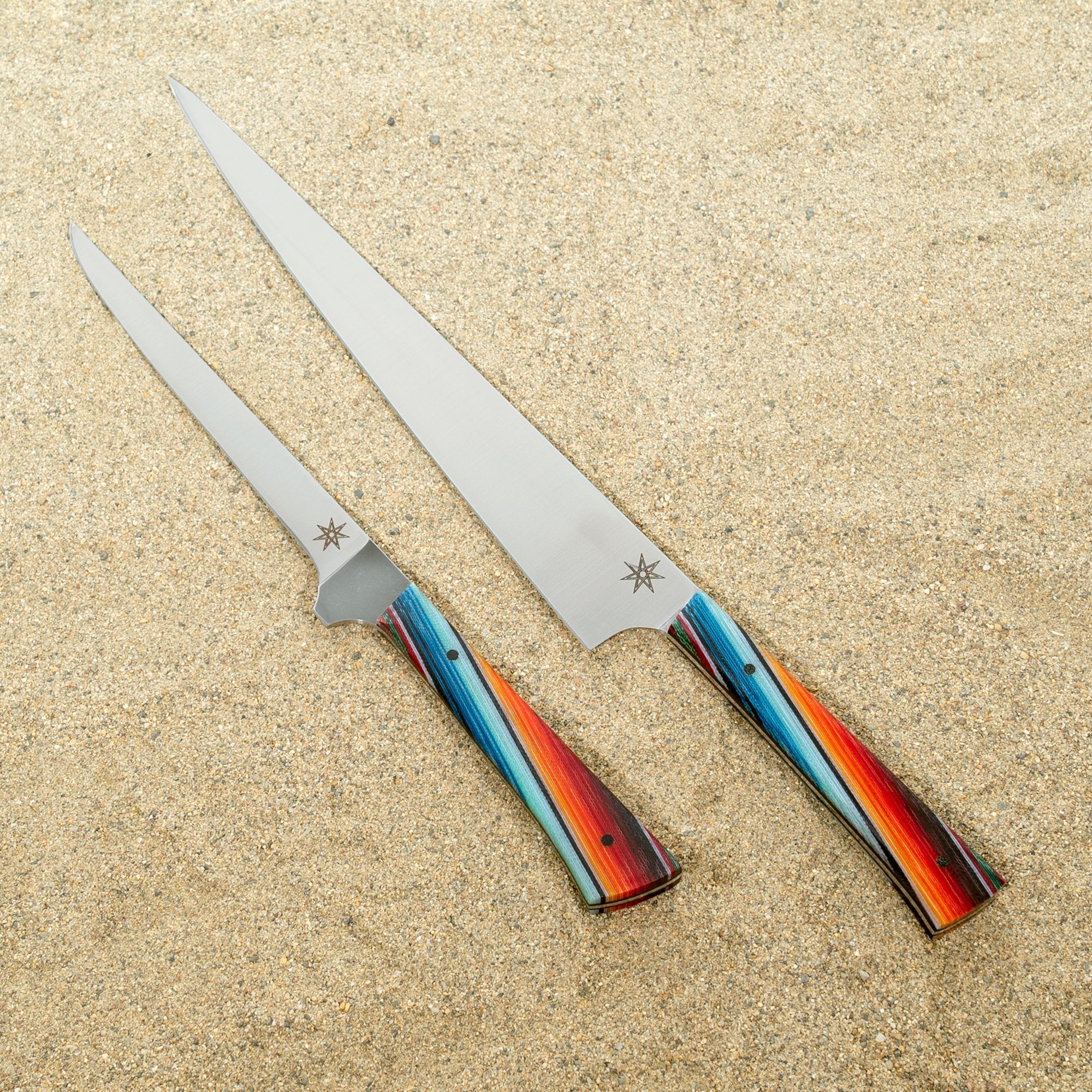 Town Cutler Baja 2 piece Butcher Knife Set with Straight Boning Knife and Carving Slicer Knife.