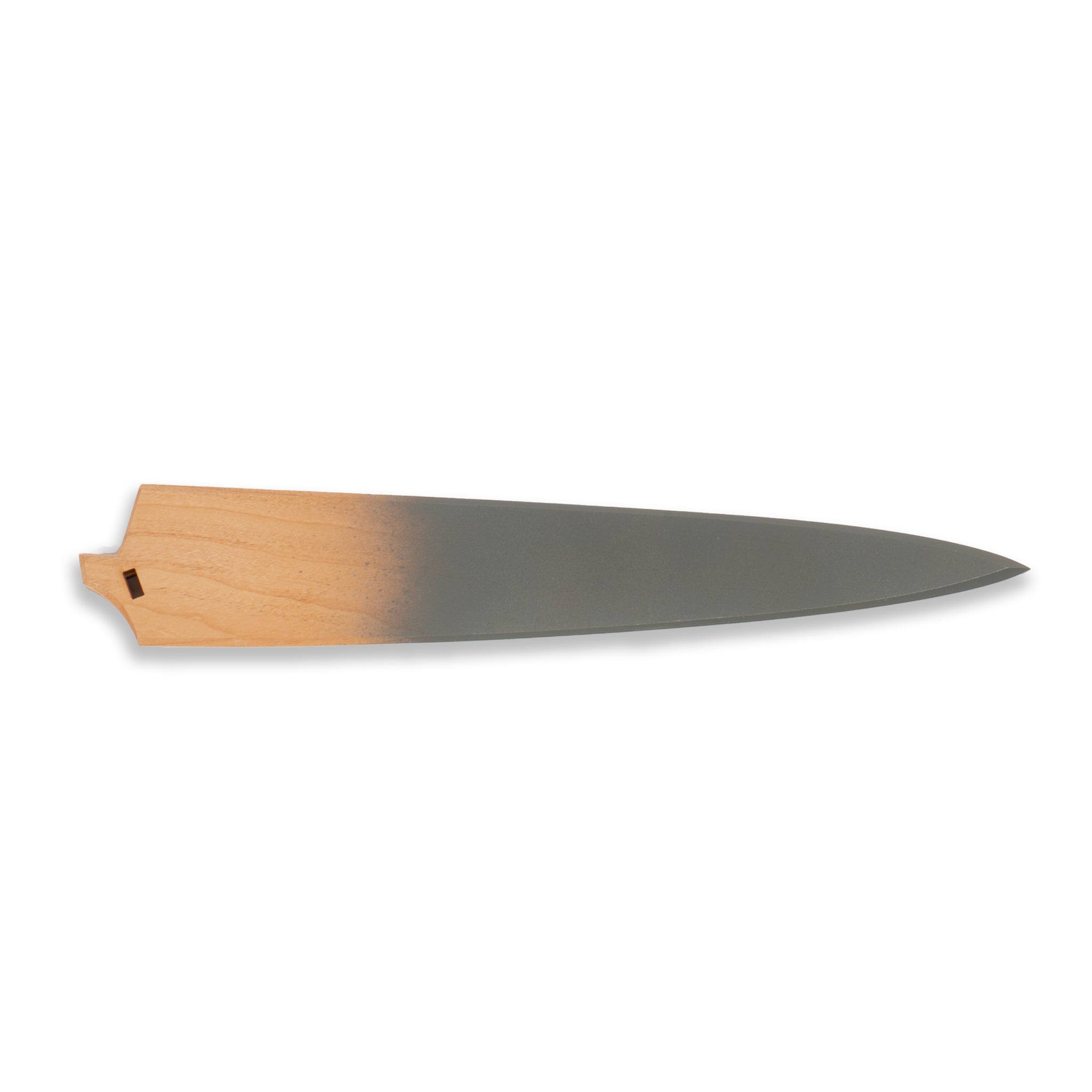 Cherry wood and gray saya knife cover for Town Cutler eXo Blue 10" Slicer Knife.